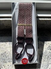 Trafalgar Suspenders Vintage  Burgundy/White Paisley Pattern.  Adjustable NIB picture