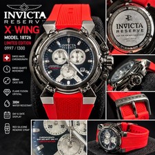 New RARE Invicta Reserve X-Wing 18726 Swiss Chronograph LE 0997/1300 Red 46mm picture
