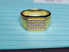 18K Gold Vermeil Sterling Silver 925 Men's Ring Size 11 picture