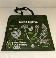 HEB Our Texas Our Future Reusable Shopping Bag Green Texas Native Flowers Tote picture