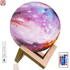 3D Printing Galaxy Lamp Moonlight USB LED Night Lunar Light Touch Color Changing picture