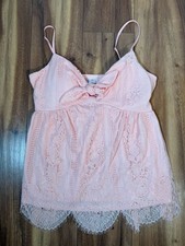 No Boundaries Lace Cami Size S/CH (3-5) Pink Tie Front picture