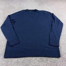 Smartwool Sweater Mens Medium Blue Sparwood Crew Neck Wool Pullover Knit Hiker picture