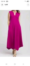 CHICO'S TRAPUNTO PLACKET PURPLE CLOVER MIDI DRESS (CHICO'S 1) picture