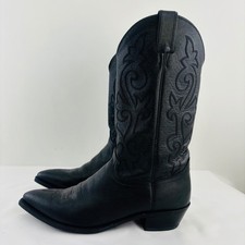 Justin 1434 Men's Classic Western Cowboy Leather Boots Black Cowhide Size 12D picture