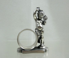 ANTIQUE FIGURAL NAPKIN RING PUTTI CHERUB AMERICAN Simpson Hall Miller VICTORIAN picture