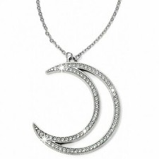 NWT Brighton STARRY NIGHT UBER MOON Silver Crystal LONG Necklace MSRP $58 picture