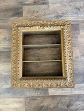 Antique Gesso Framed Shelf Vintage Gold Architectural Salvage Wood picture