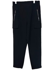 ATHLETA Women’s Black Pull-On Ankle Pants 4 Straight Leg Zip Pockets Sz 4 picture