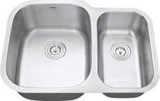 Ruvati 29-inch Undermount 60/40 Double Bowl 16 Gauge Kitchen Sink- RVM4500 picture