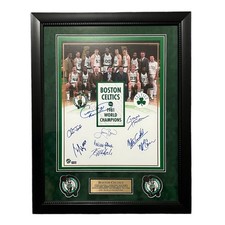 1981 Boston Celtics World Champions Autographed 16x20 Photo Framed To 23x27 picture