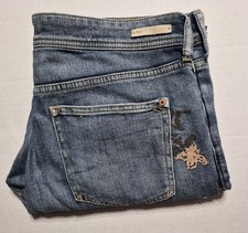 Pilcro by Anthropologie Letterpress Jeans Size 30 Womens Embroidered Boyfriend  picture