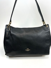 COACH Mia Shoulder Bag Pebble Leather Black F28966 Gold Hardware picture