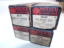 Antique Imperial Player Piano Rolls Lot of 4 w/Box picture