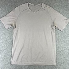 Lululemon Metal Vent Tech Performance Stretch Shirt Large Mens Beige Active picture
