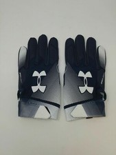 New Under Armour Men's Navy/Navy/White Spotlight WR Football Gloves picture