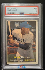 Topps 1957 Topps Ernie Banks #55 Chicago Cubs MLB Graded Baseball Card picture