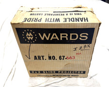 VTG Box Montgomery Wards 444 Projector 2x2 With Sawyer’s Slide Tray no power as picture