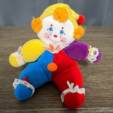 Vintage Russ Berrie Coco The Baby Circus Clown Plush Primary Colors 4701 1980s picture