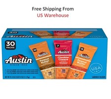 Austin Variety Pack Sandwich Crackers, Single Serve Snack Crackers, 30 Count picture