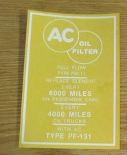 1956 1957 CHEVY V-8 OIL FILTER DECAL  ** USA MADE ** picture