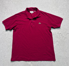 Lacoste Classic Fit Polo Shirt Mens Large Burgundy Short Sleeve Casual picture