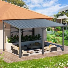 Hardtop Gazebo Outdoor Pergola Lean to Metal Pergola Galvanized Steel Roof Patio picture