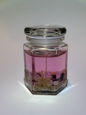 Ocean-Themed Gel Candle In Glass Jar - Scented & Handcrafted Gift (Pink) picture
