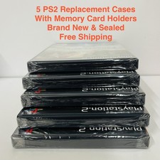 5 PACK PS2 Replacement Game Cases PlayStation 2 with Memory Card Holders & Logo picture