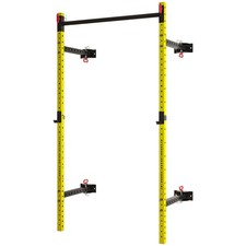 Soozier 1000 Pound Capacity Folding Squat Rack, Pull Up Bar, Yellow picture