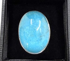 JAY KING DTR Turquoise Sterling Silver Oval Cabochon Ring Sz 7 picture