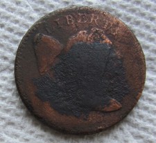 1795 PE 1C BN Liberty Cap Large Cent Rare Date  Fine Detail Corroded Cleaned picture