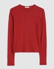 NWT$59 Madewell Long Sleeve Tee, Crew Neck 💯 cotton Red XL slim fit/runs small picture