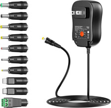 Belker 45W Universal 5V 6V 7.5V 9V 12V 13.5V 15V AC Adapter with USB C Tip | DC picture
