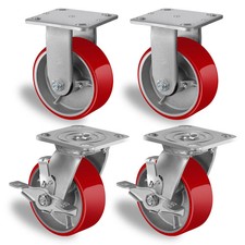 Heavy Duty Caster Set Wheels Fits For All Swivel & Brake Casters picture