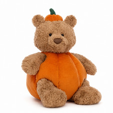 Pumpkin Teddy Bear Plush Toy Soft Stuffed Animal Halloween Gift picture