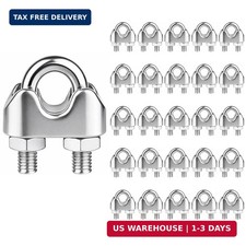 25Pcs 3/16 inch Stainless Steel Wire Rope Cable Clamp,M4 Wire Rope Clamp for Var picture
