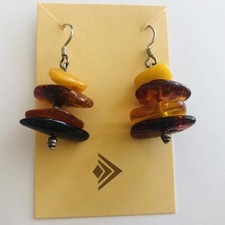 SILPADA W1015 Sunset Stack Baltic Amber Earrings Sterling Silver 925 Retired C picture