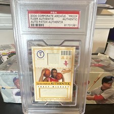 Fleer 2004 Fleer Authentix Tracy McGrady Auto Patch Authentix Proof PSA picture