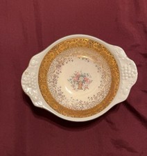 Vintage Homer Laughlin China Bowl with Gold Floral Design picture