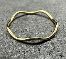 9ct Yellow Gold Wavy Stacking Ring | Solid Gold | Recycled | Handmade Mk 339 picture