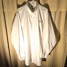L.L.Bean Traditional Fit Solid White Cotton Button-Up Woven Shirt  36 #0093 picture