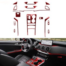 23Pcs Red Carbon Fiber Kits Full Interior Dash Trim For Kia Stinger GT 2018-2023 picture