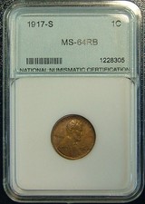 1917-S NNC MS-64RB Lincoln Cent picture