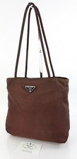 Authentic PRADA Brown Nylon Tote Bag Purse #64749 picture