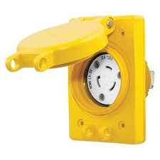 HUBBELL HBL67W47 WTLckRecpt,20A;Yllw;Elstmr,L5-20R,1Gng 39AW67 picture
