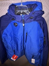 NWT Descente Womens Ski Jacket Size 14 Blue RECCO Insulated Coat CA05108 New picture