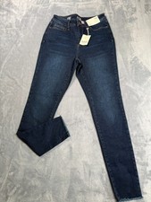 NWT a.n.a High Rise Jegging Jeans W 6 Blue Denim Soft Stretch Skinny Leg Raw Hem picture
