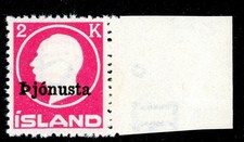 Iceland 1922 Frederik VIII Official 2K Rose Scott #O50 MNH A641 picture
