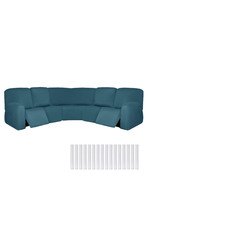 Peryiter 7 Pcs L Shape Sectional Recliner Sofa Covers 5 Seat Sectional Couch picture